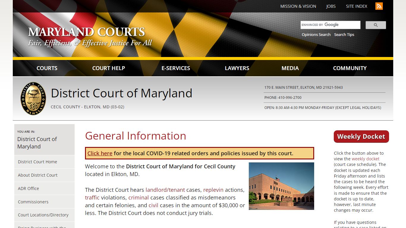 General Information | Maryland Courts